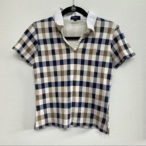 Burberry Plaid Collared Top